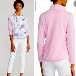 RLX Ralph Lauren Womens Coolwool Full Zip Pink/Print golf jacket